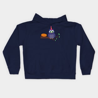 Halloween Cute Owl and a Pumpkin Kids Hoodie